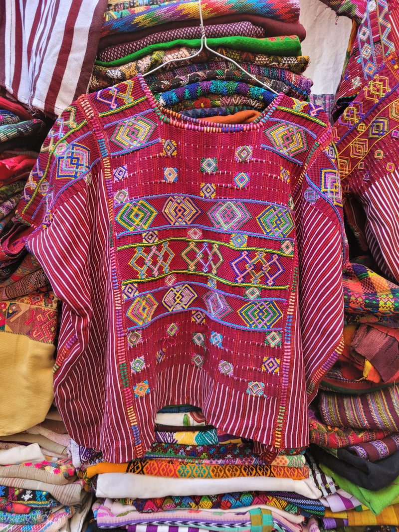 Burgundy Colotenango huipil for Sarah