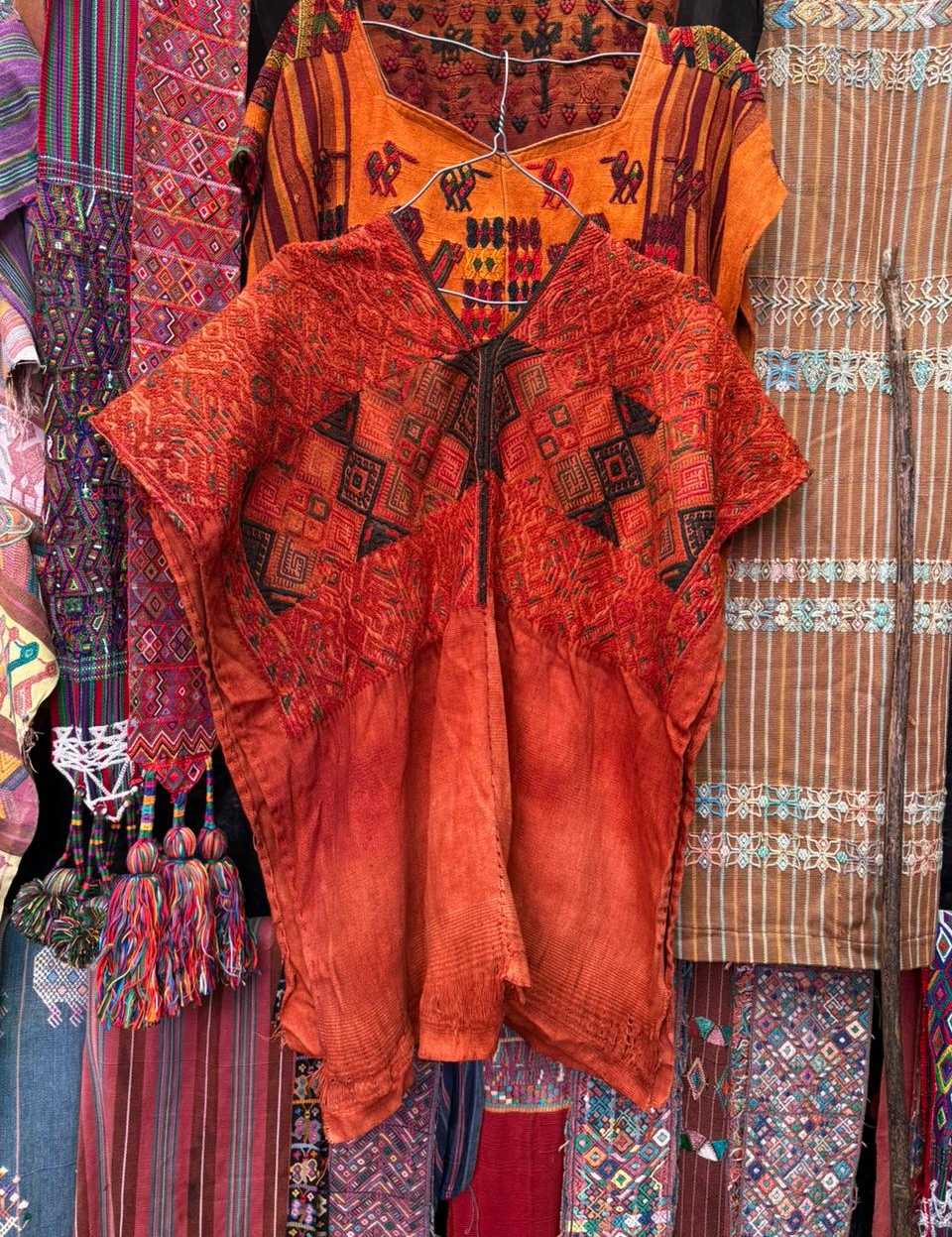 Burnt orange Nahuala huipil #1-57