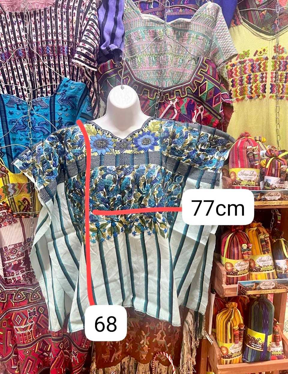 Turquoise and Blue Santiago Huipil #6-395