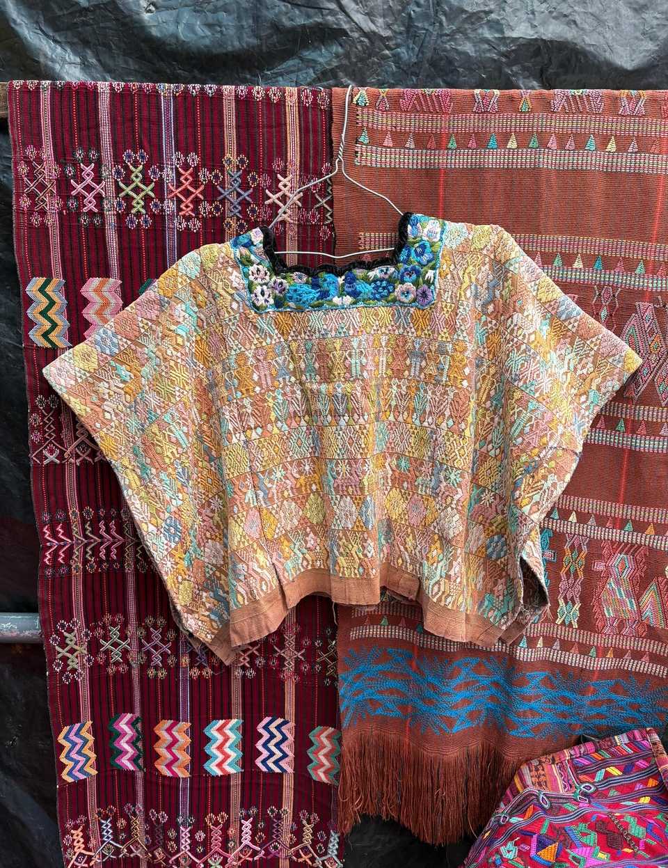 Pastel on biscuit Coban huipil #5-390