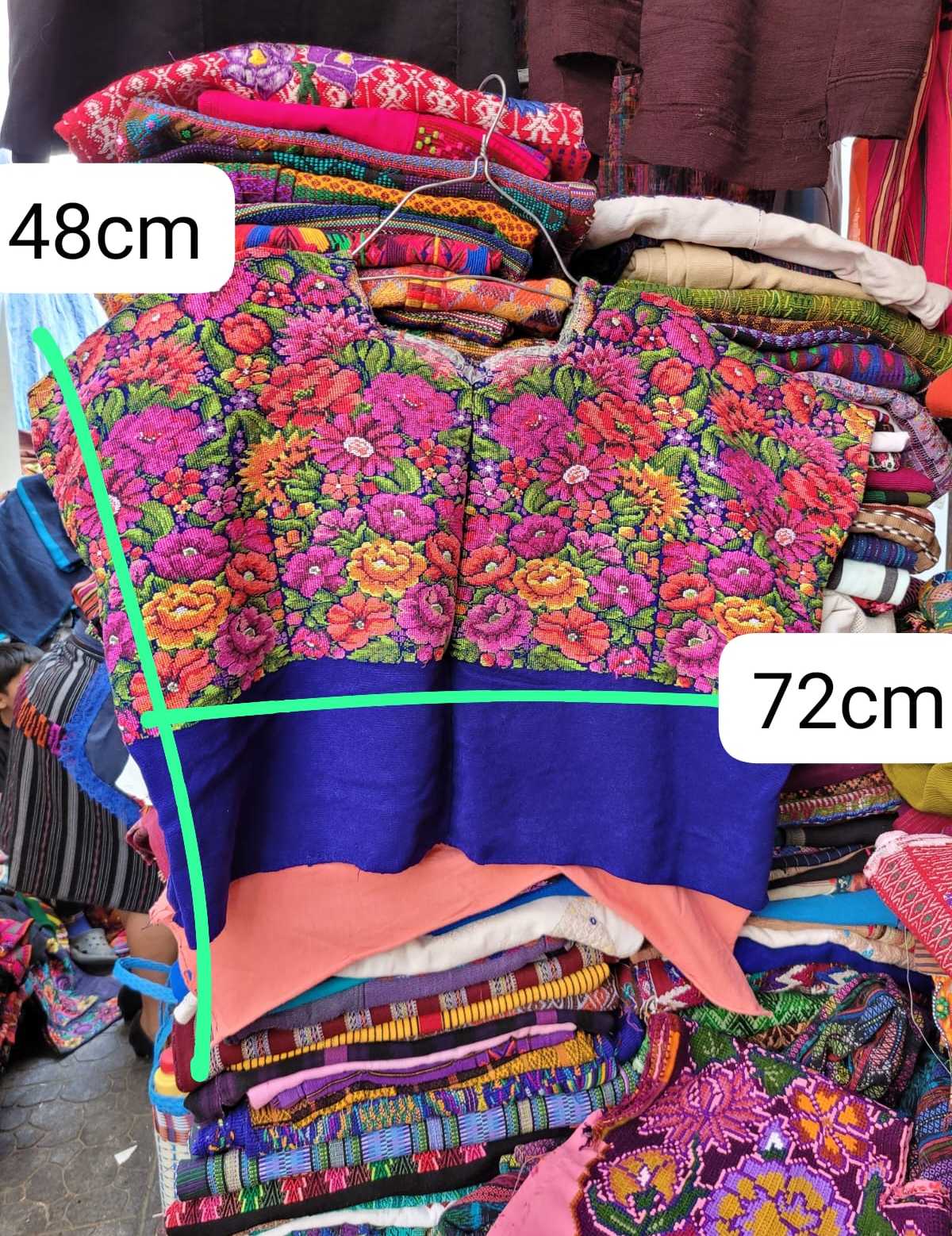 Blue and pink Aguas Calientas huipil #3-20