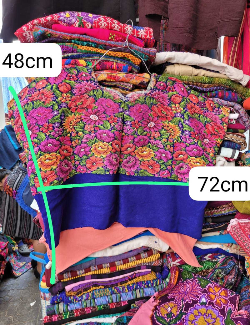 Blue and pink Aguas Calientas huipil #3-20