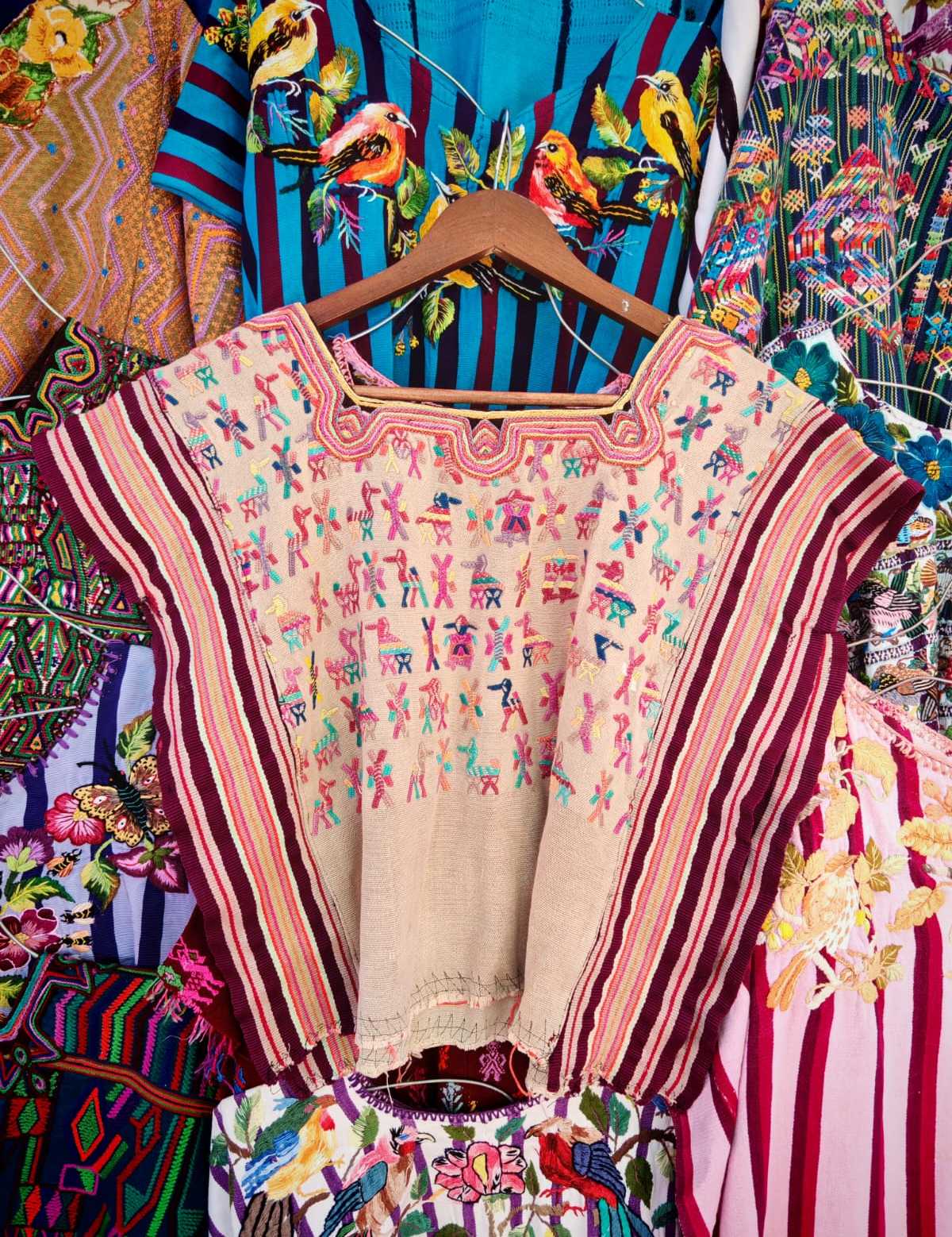 Red and cream Nebaj huipil #2-13