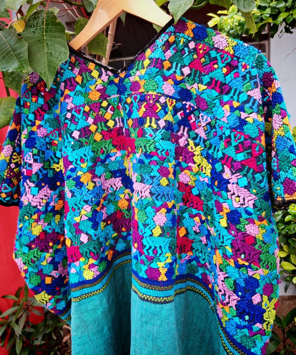 Vintage Guatemalan huipil with handwoven Mayan embroidery