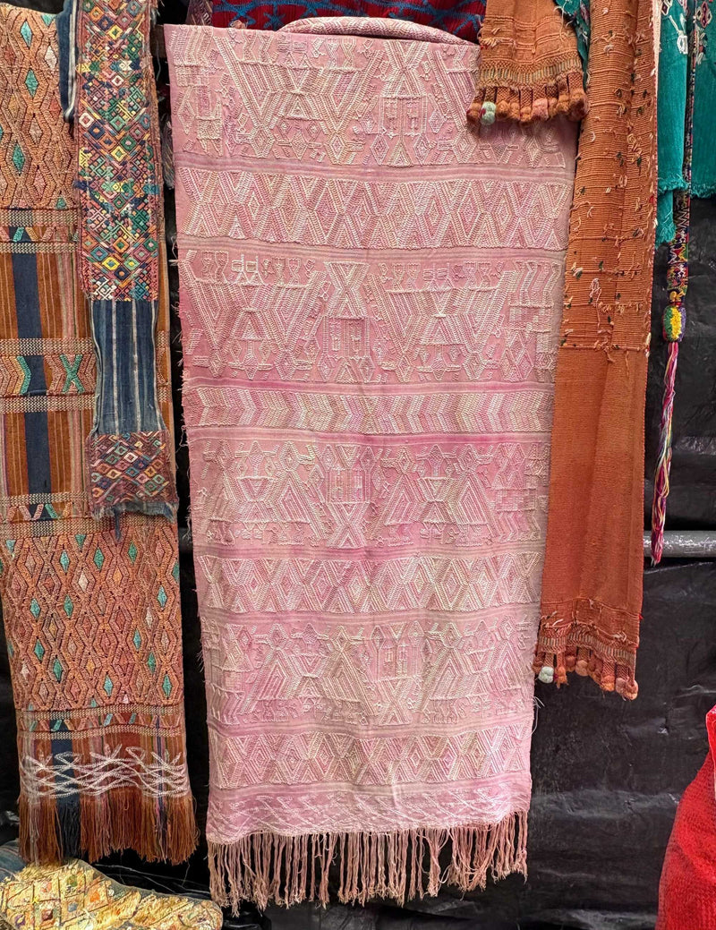 Faded pink Nebaj tzute #4-53