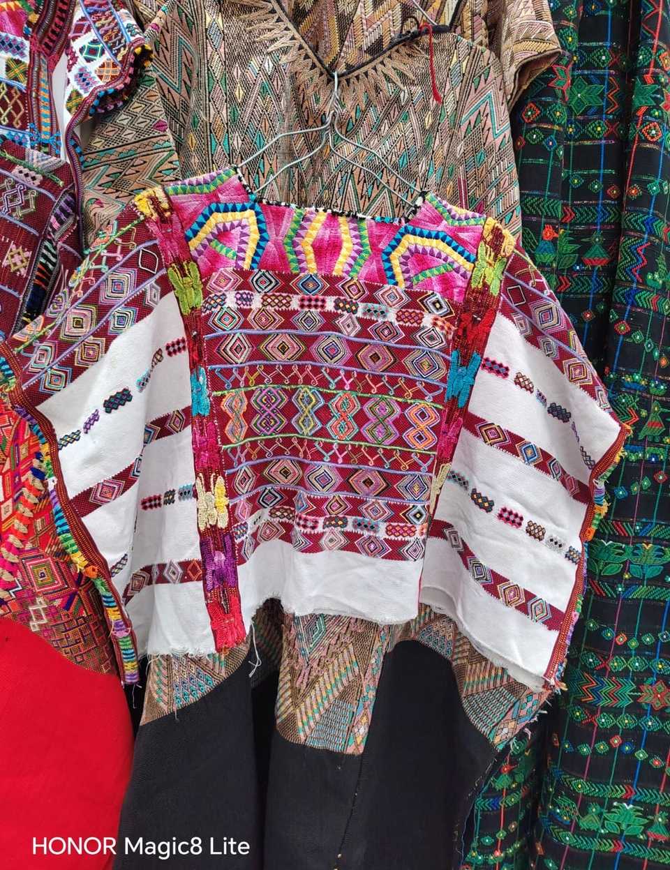Ceremonial red on white Colotenango huipil #5-414