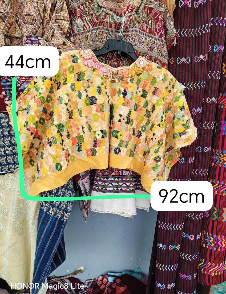 Colourful yellow Coban huipil #5-324