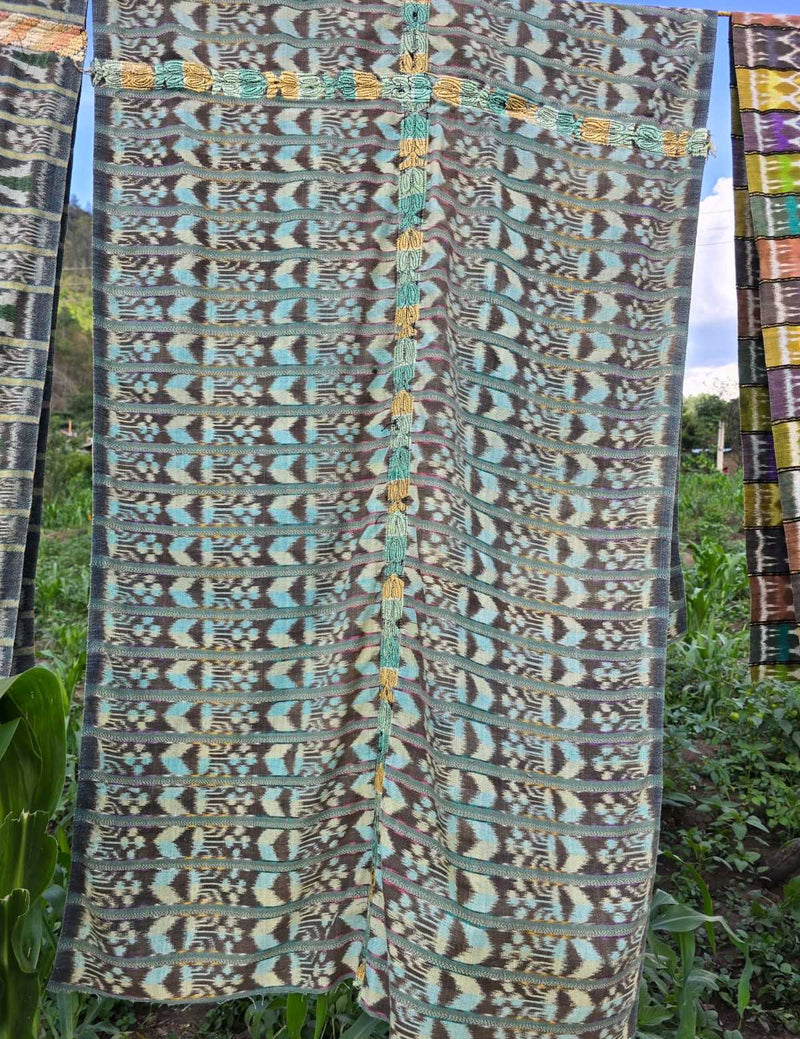 (Reserved for Yesenia) Pale blue and brown Nahuala corte #6-18