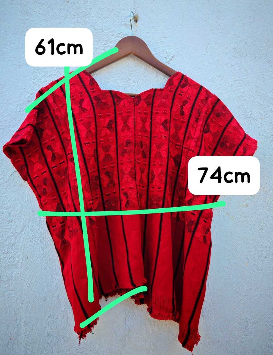 Bright red San Lucas Toliman huipil #5-25