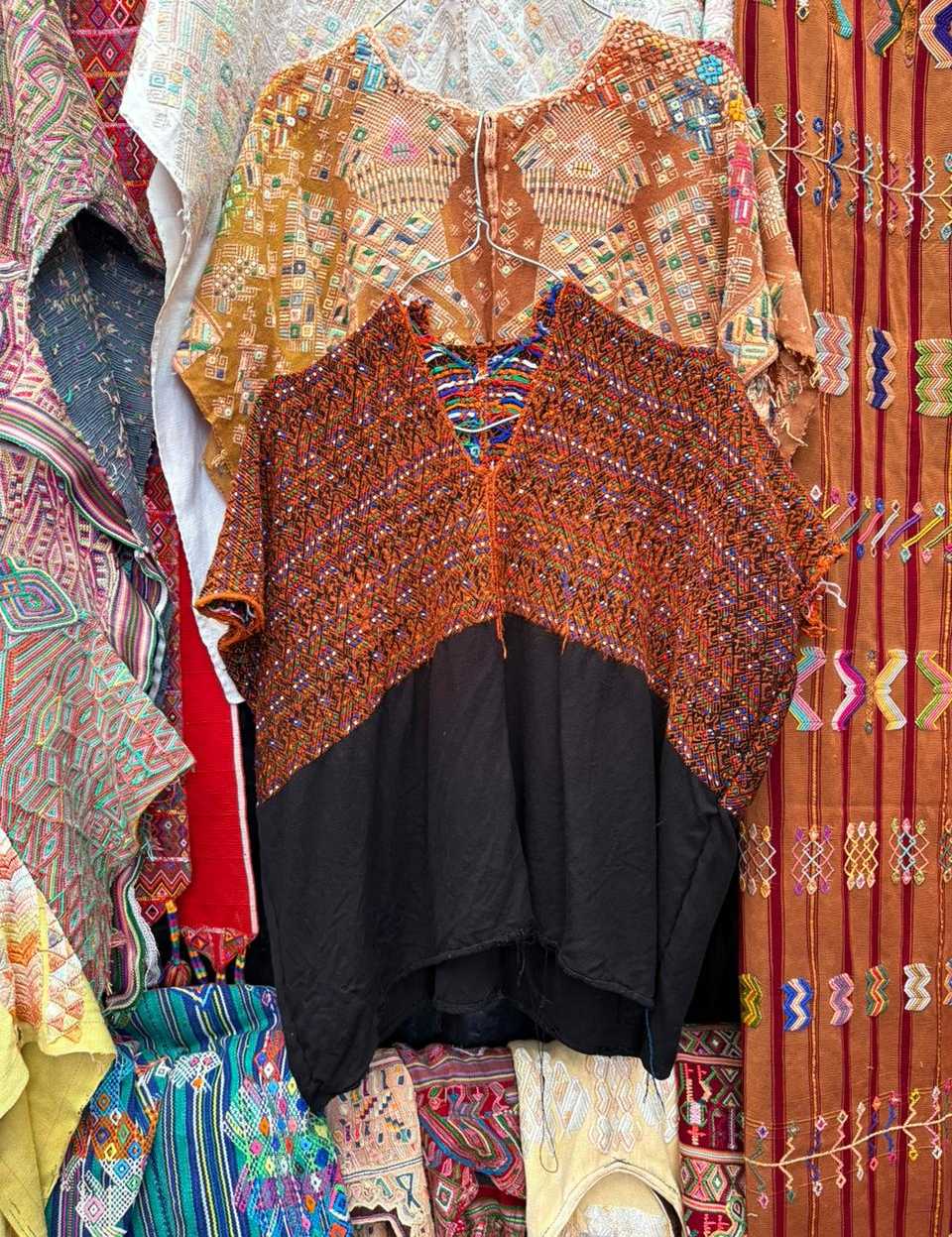 Brown and black Xejuyub huipil #3-17