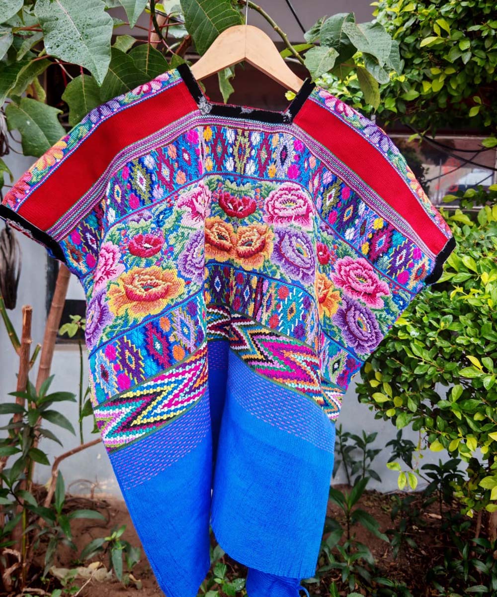 Vintage Guatemalan huipil with handwoven Mayan embroidery