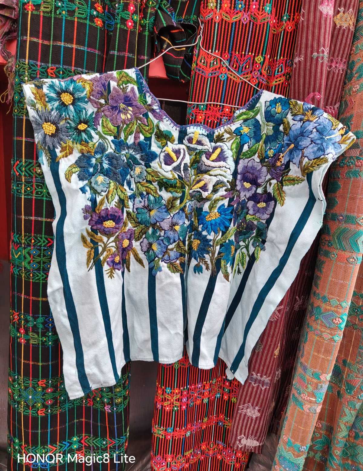 Blue and berry Santiago huipil #6-59