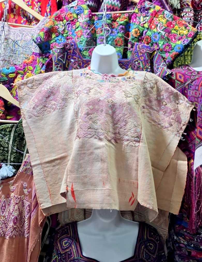 Pale pink Chichicastenango huipil #6-119