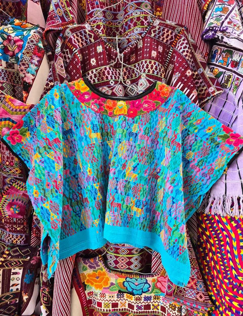 Bright Blue Coban Huipil #6-382
