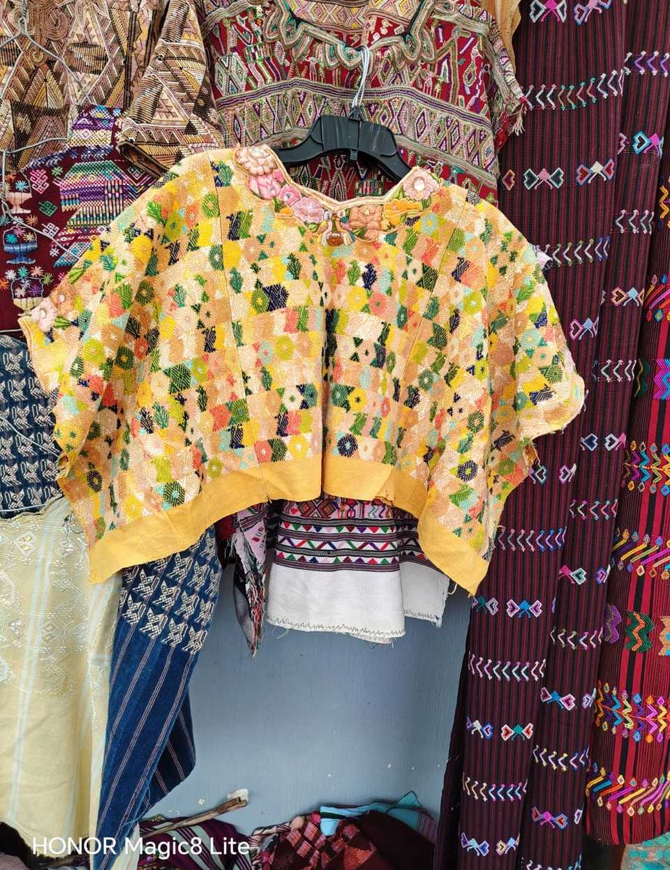 Colourful yellow Coban huipil #5-324