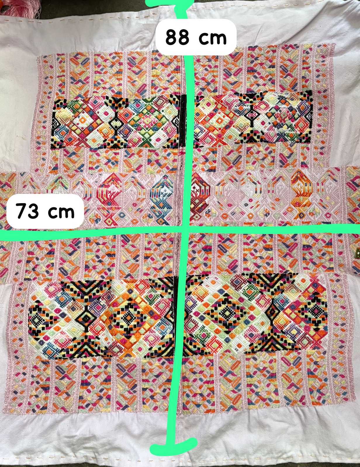 Colourful pink Nahuala ceremonial cloth #2-7