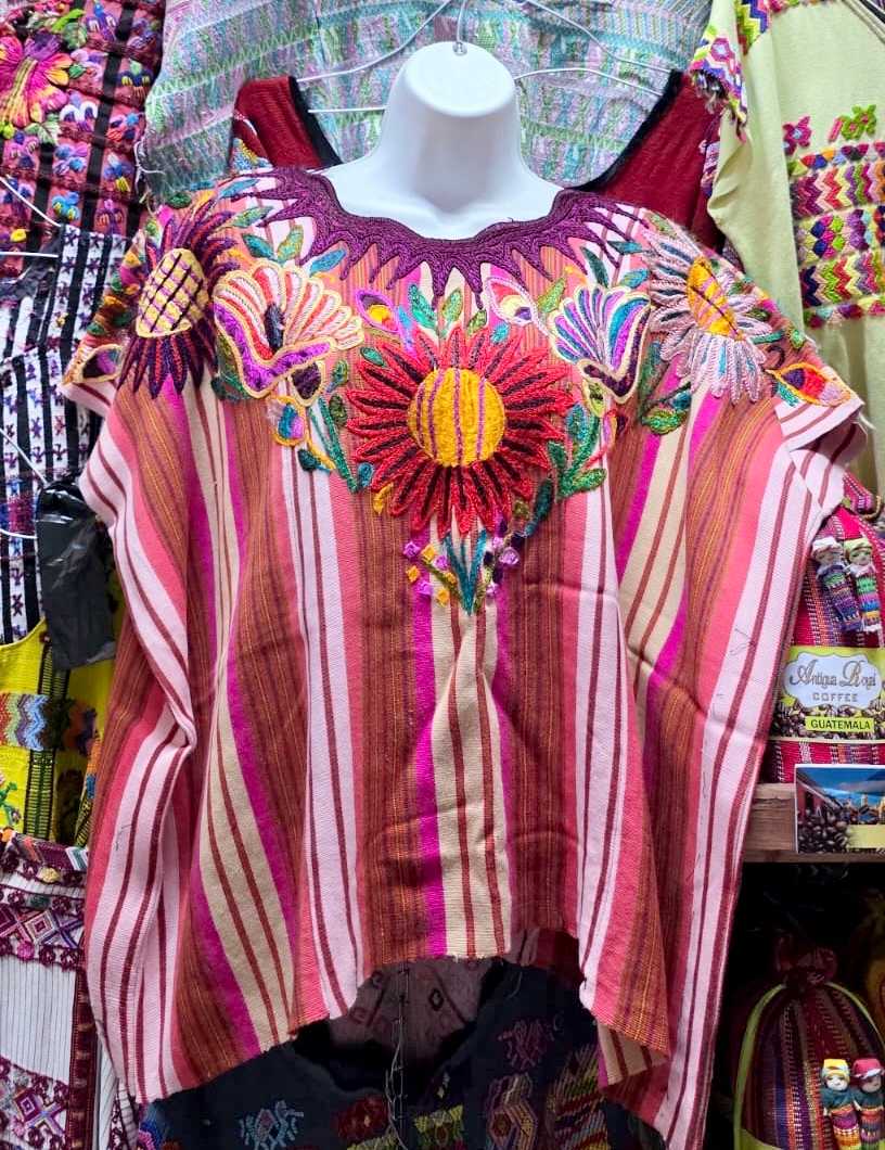 Silk floral Chichicasteango huipil #6-127