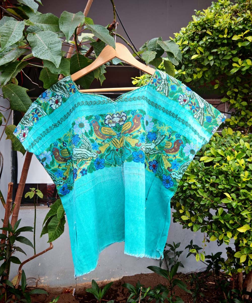 Vintage Guatemalan huipil with handwoven Mayan embroidery