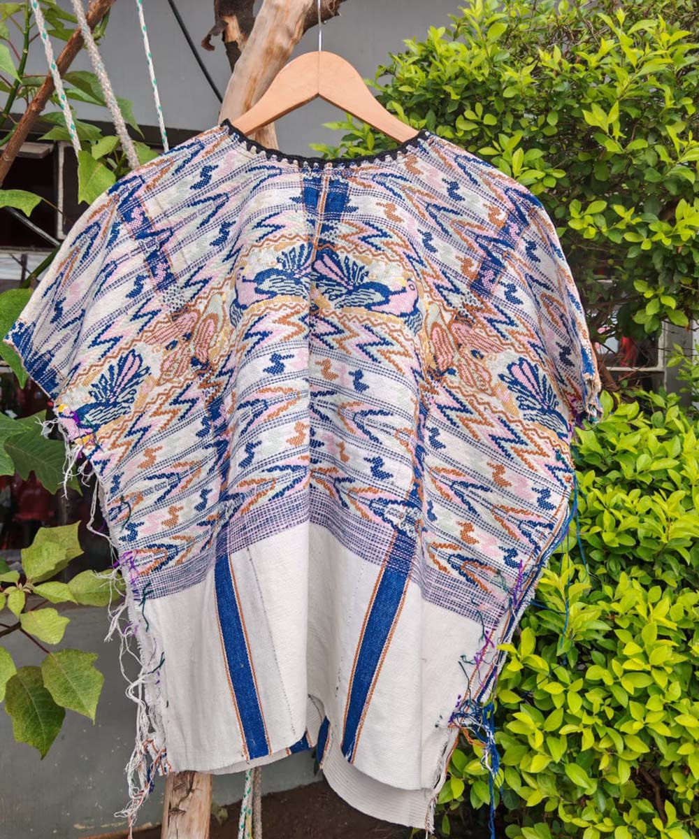 Vintage Guatemalan huipil with handwoven Mayan embroidery