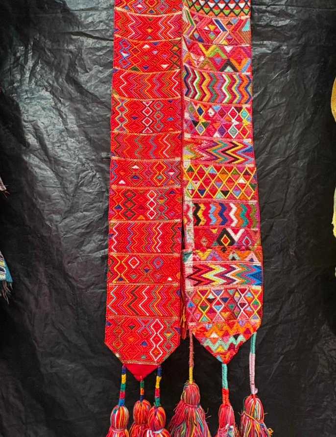 (Reserved for Andrea) Colourful on red Nebaj tocoyal #6-138