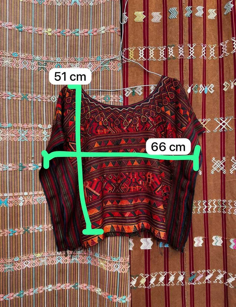 Red and orange Nebaj huipil #5-158