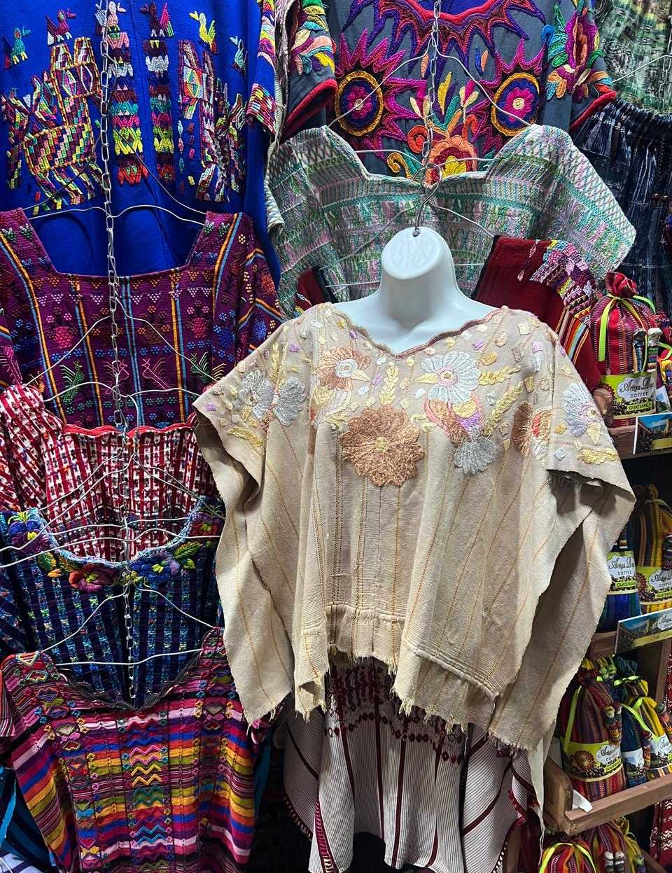 (Reserved for April) Pale silk Chichicastenago huipil #5-243