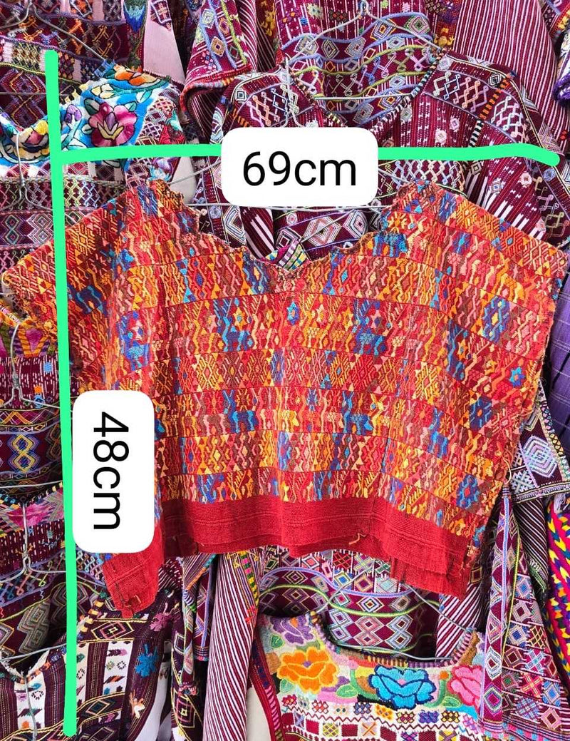 Red and Orange Coban Huipil #6-388