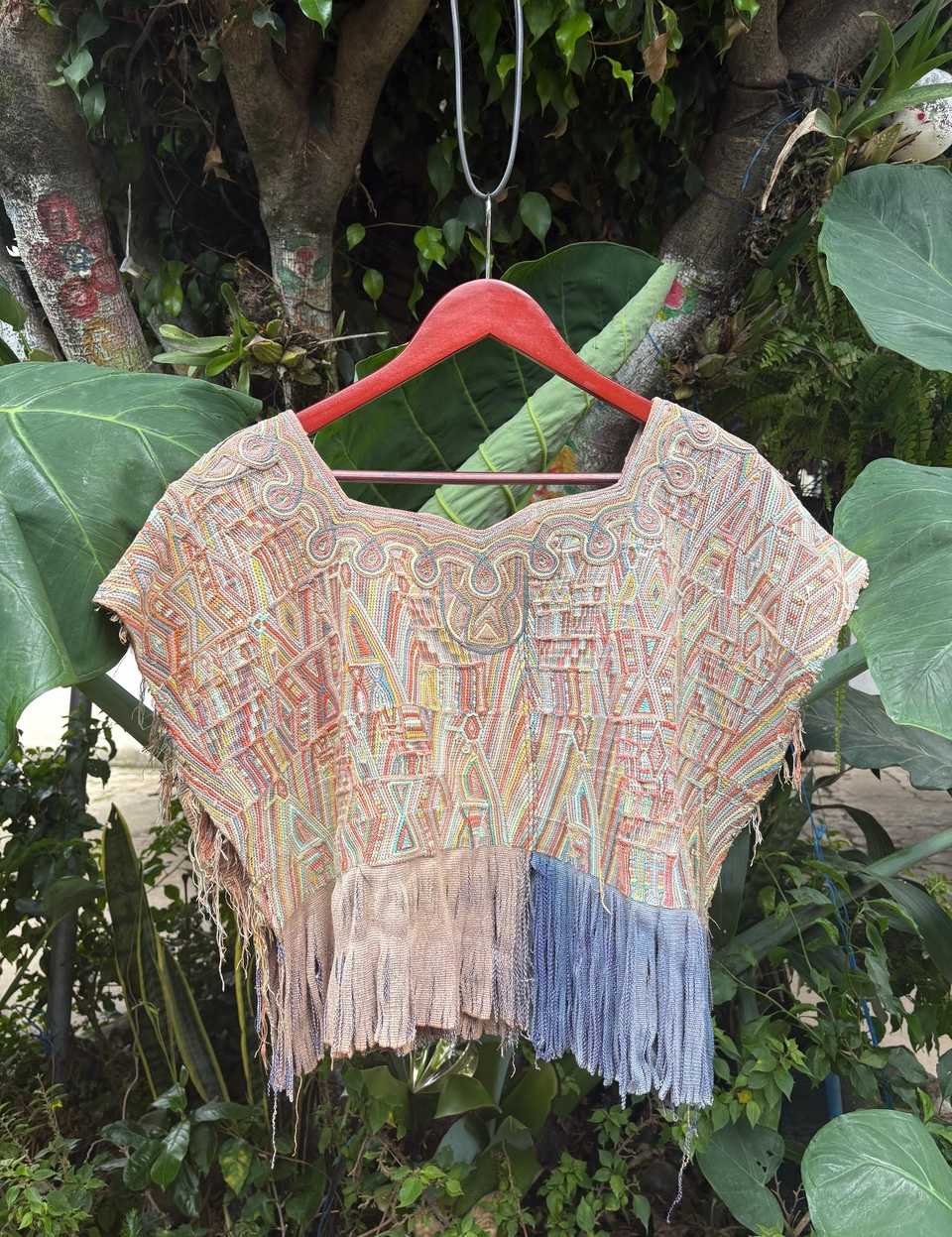 Orange and Blue Nahuala Huipil #6-202
