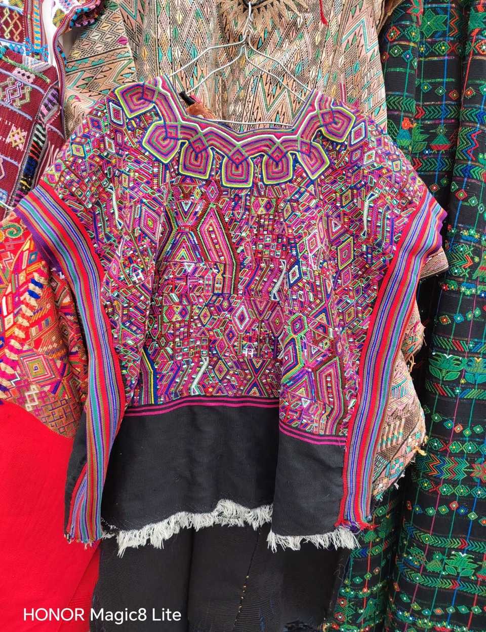 Pink and black Nebaj huipil #5-412