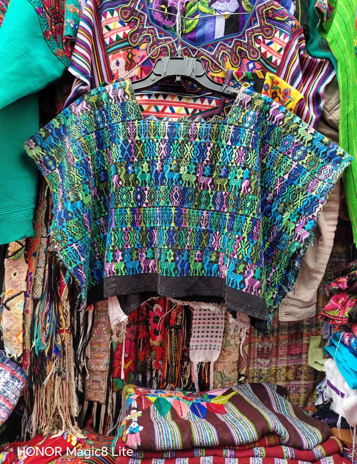 Blue green and purple Coban huipil #4-112