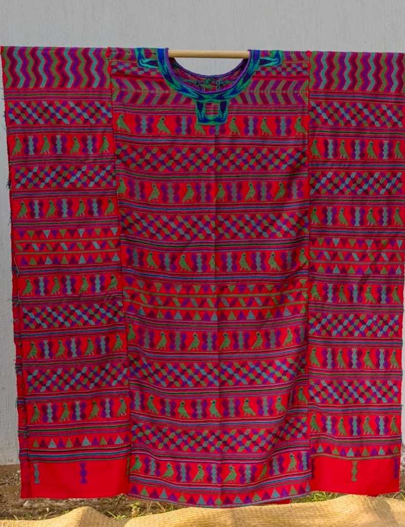 Red Ceremonial San Juan Cotzal huipil #5-136