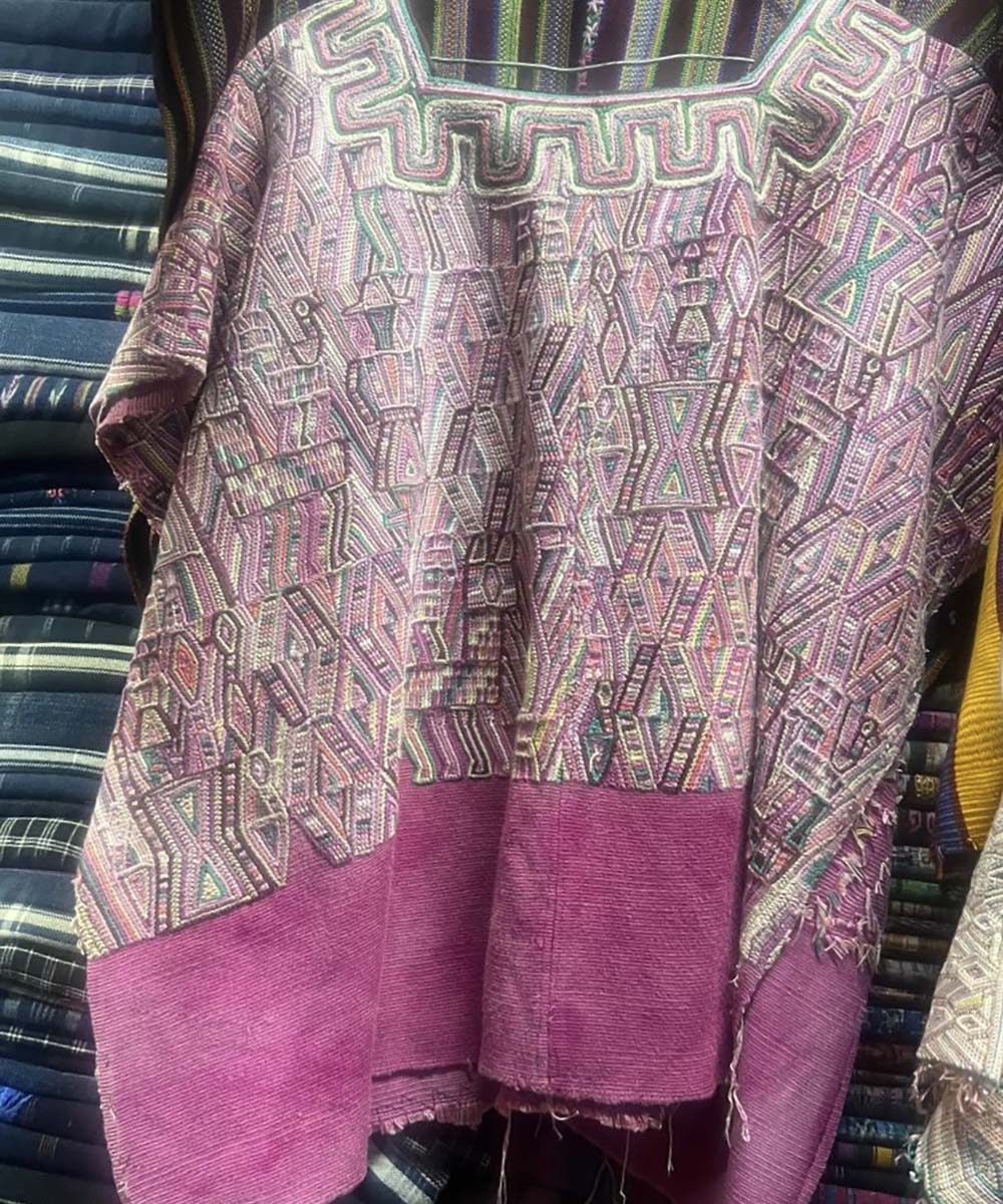 Vintage Guatemalan huipil with handwoven Mayan embroidery