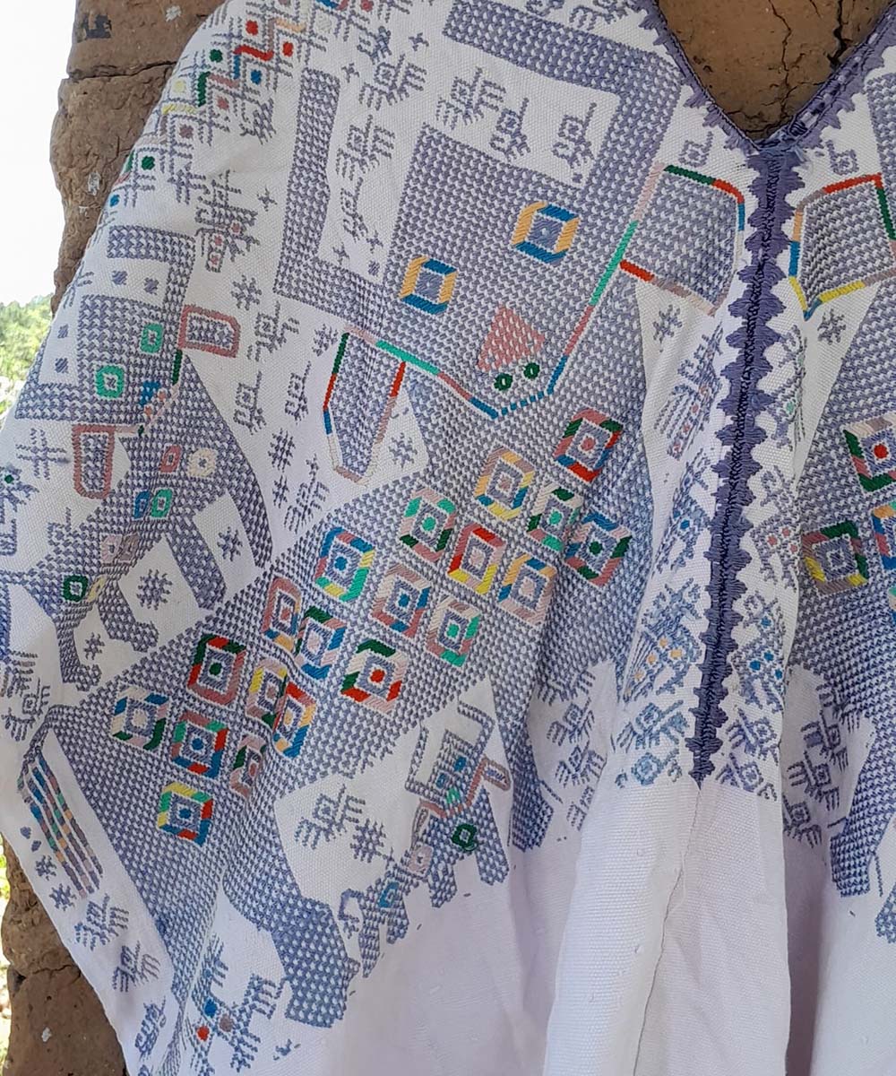 Vintage Guatemalan huipil with handwoven Mayan embroidery