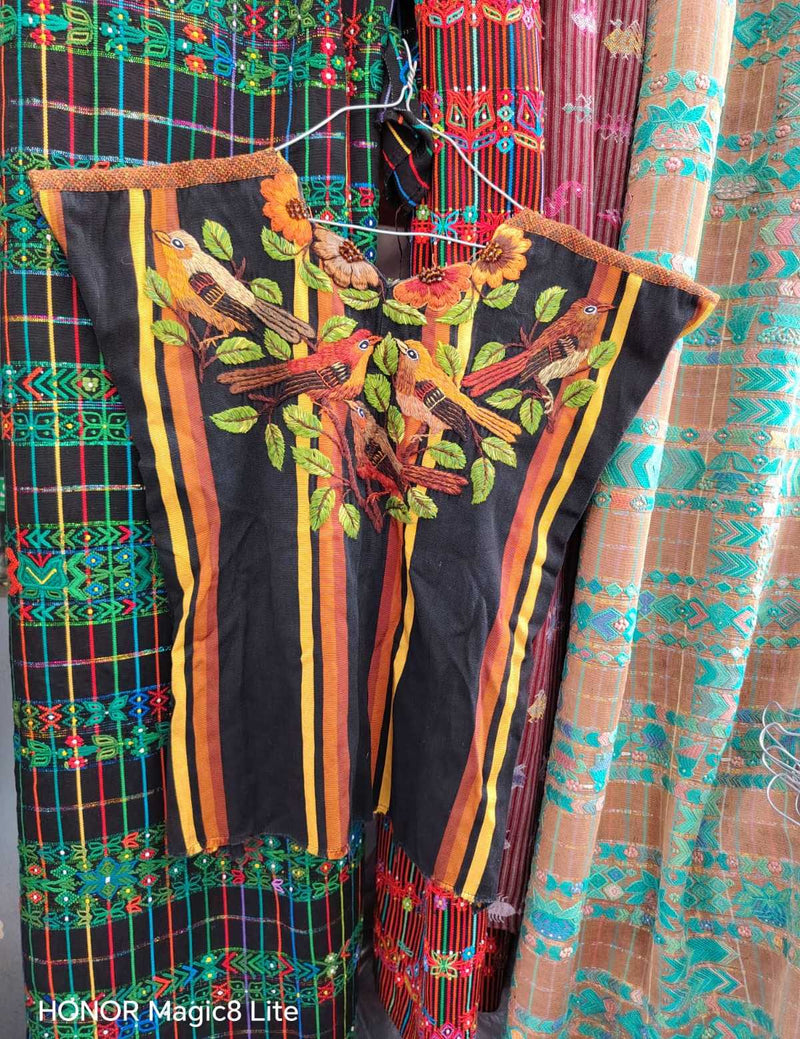 Black and orange Santiago huipil #6-56