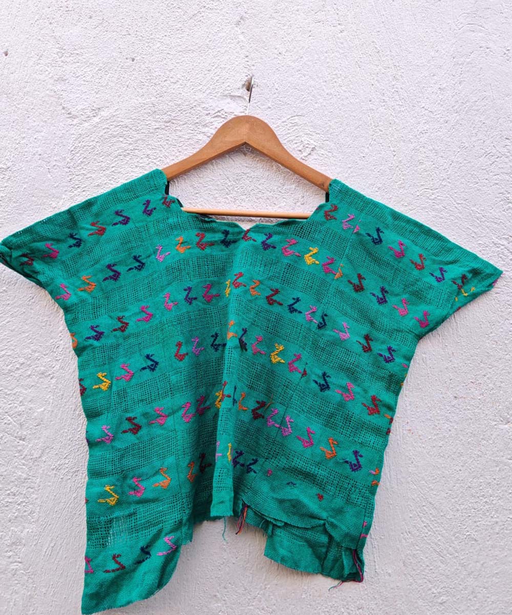 Turquoise lightweight Coban huipil