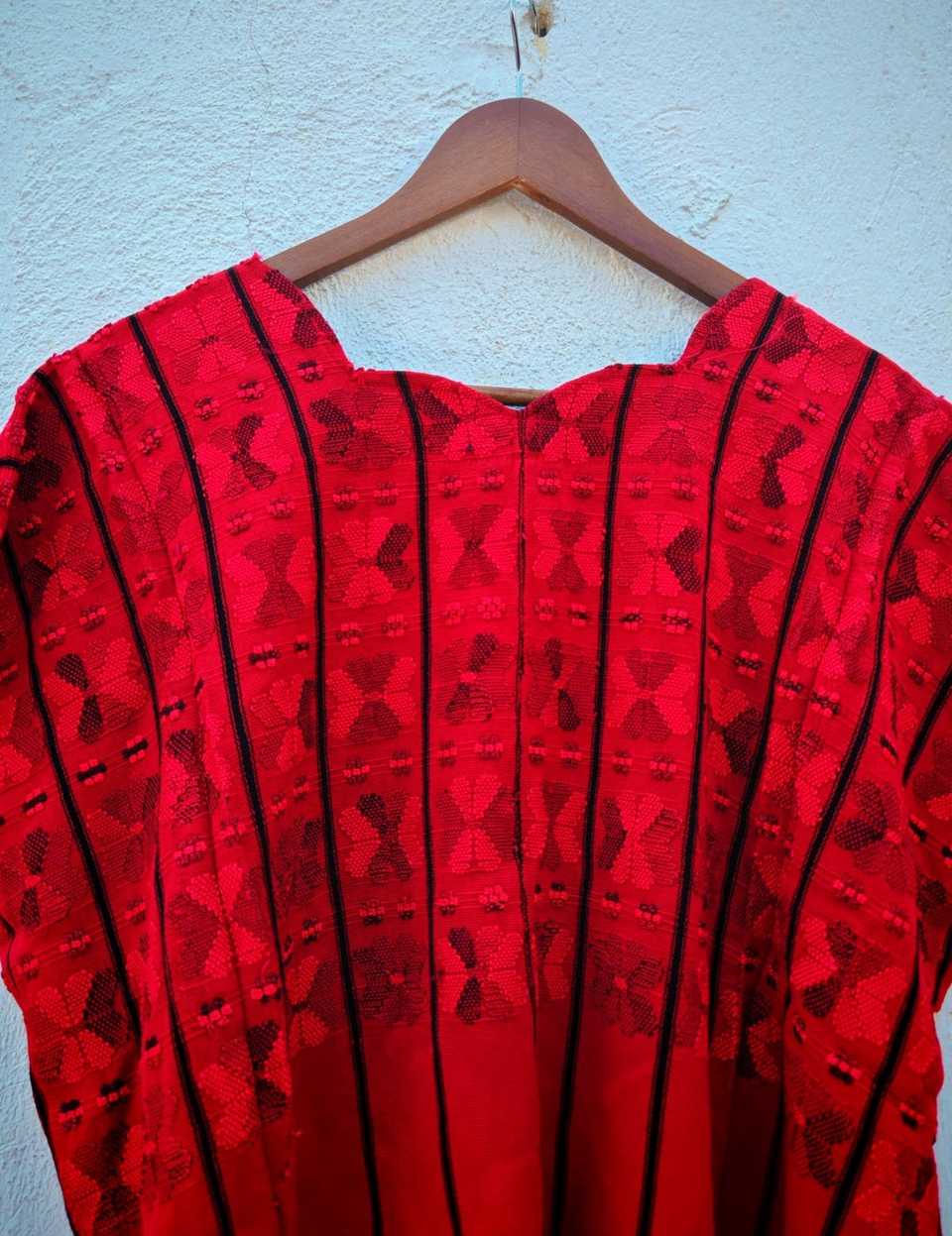 Bright red San Lucas Toliman huipil #5-25