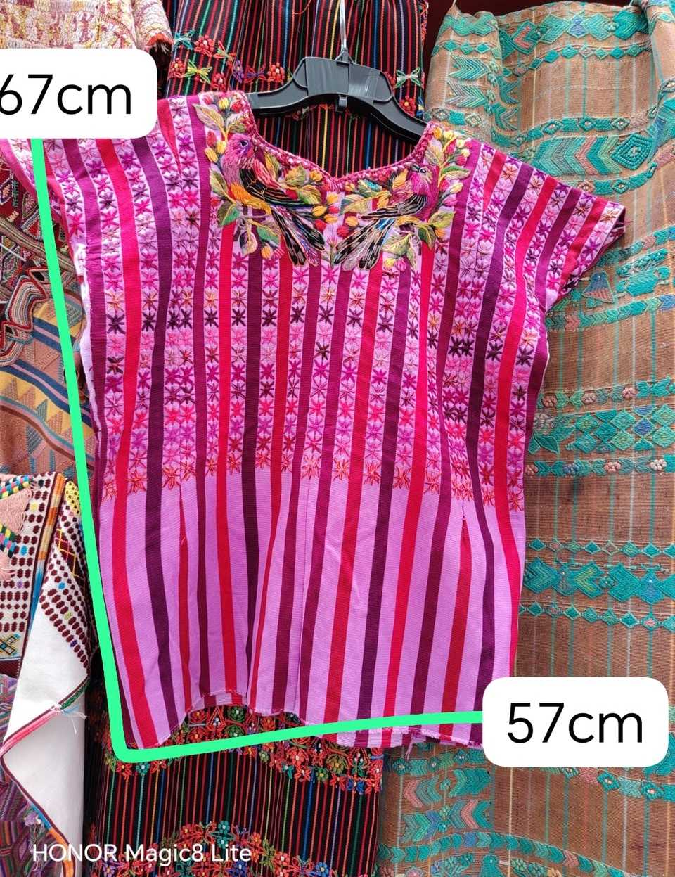 Pink and red Santiago huipil #5-132
