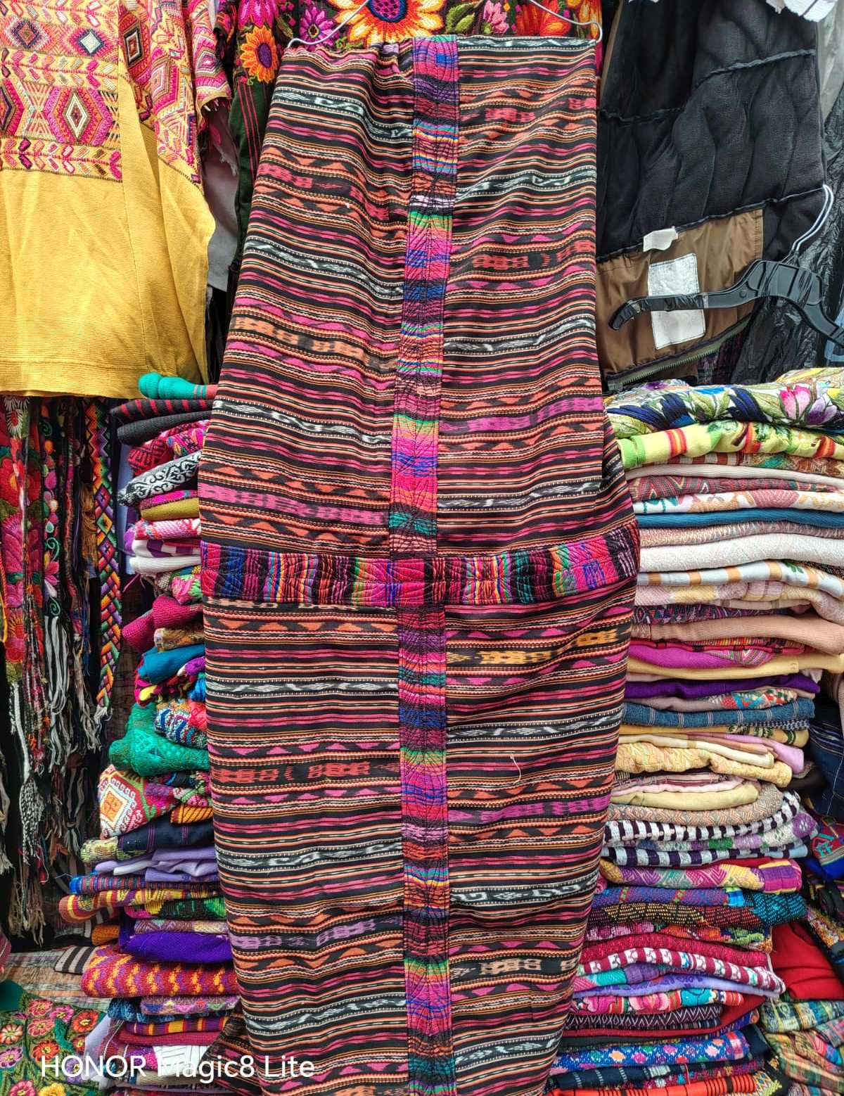 Pink striped Ikat Chichicastenango corte #4-152