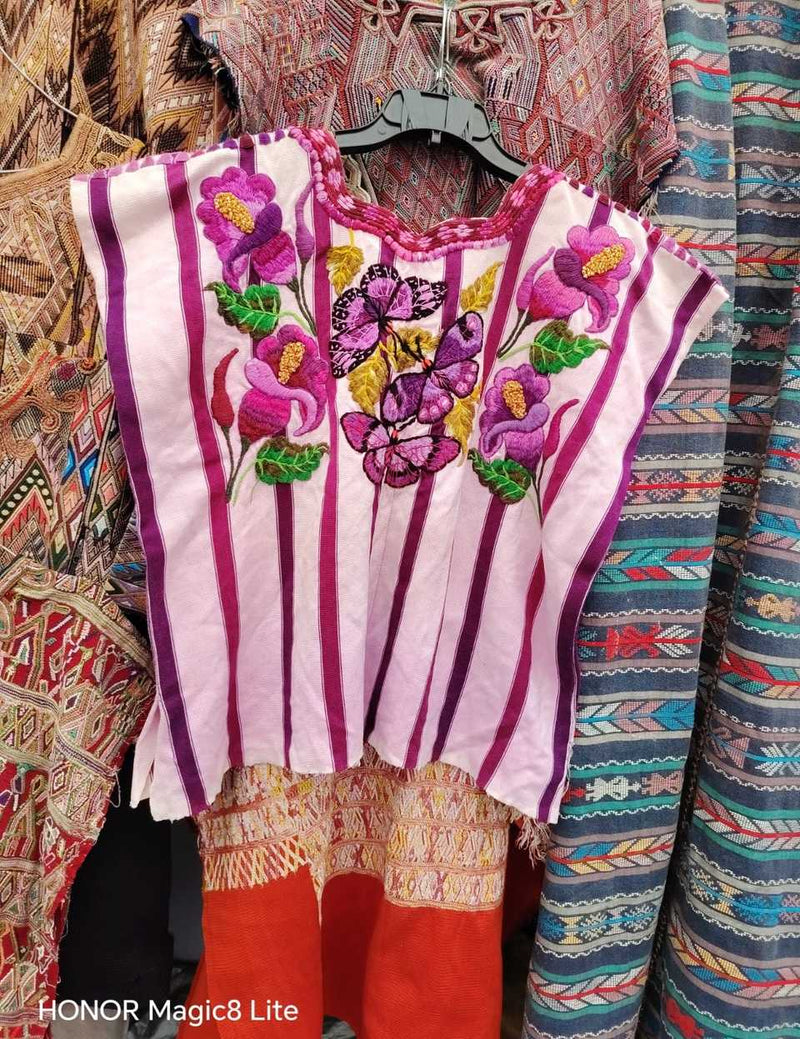 Fuchsia butterfly Santiago huipil #4-318