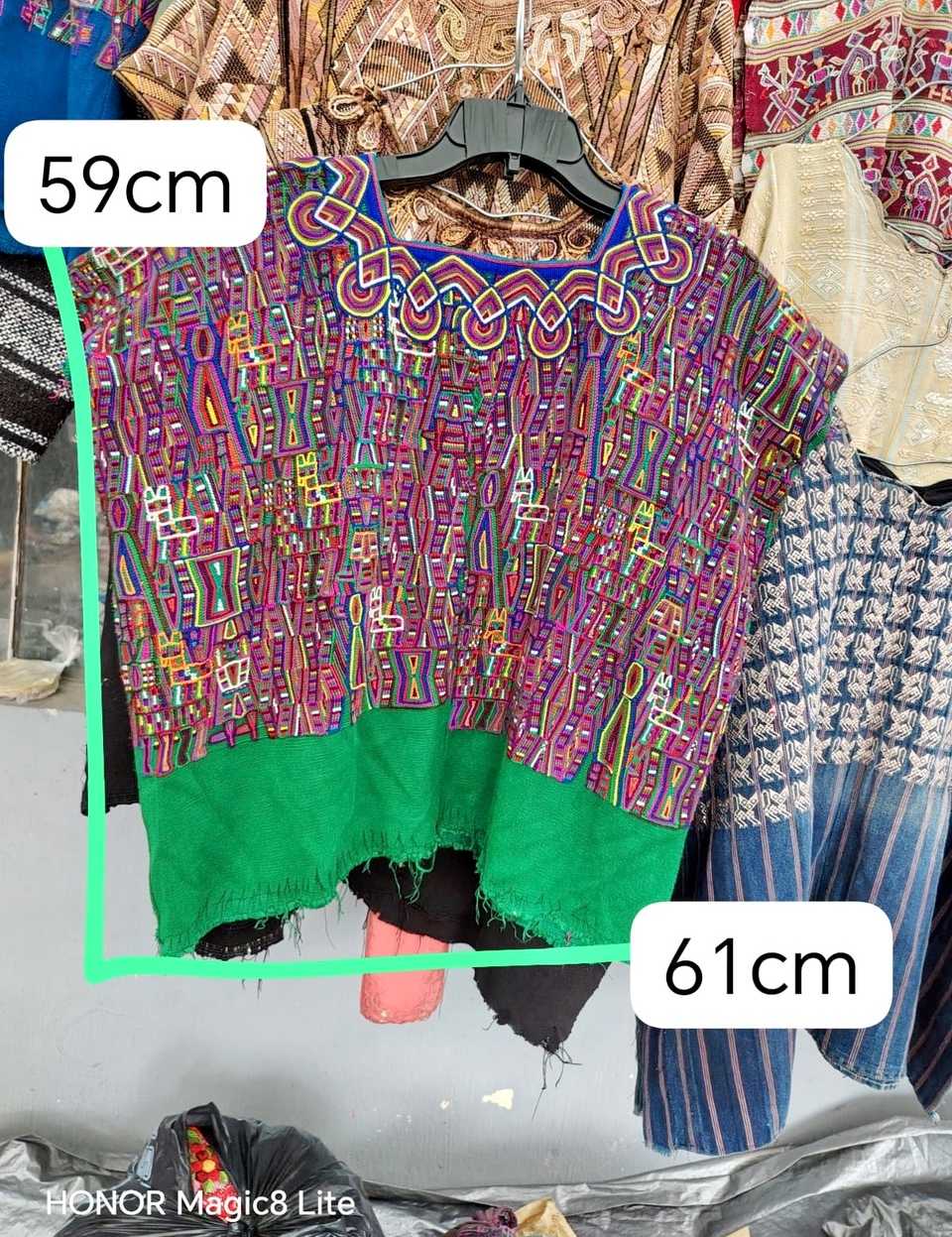 Green and pink Nebaj huipil #5-362