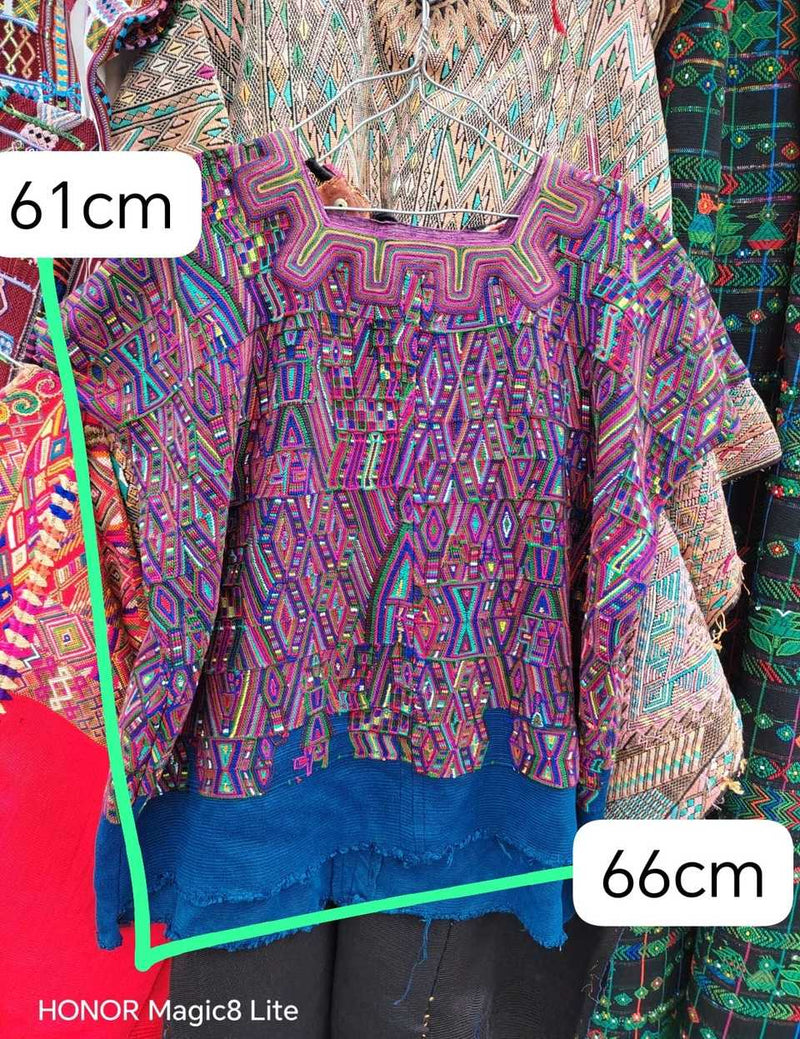 Blue and pink Nebaj huipil #5-411
