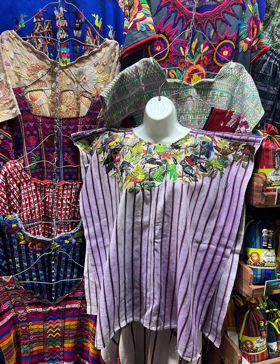 Lilac striped Santiago huipil #5-247