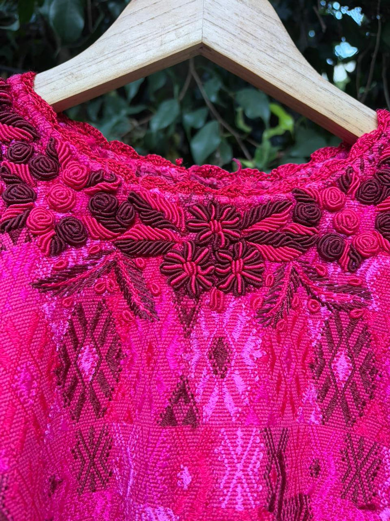 Hot pink Coban huipil for Annie