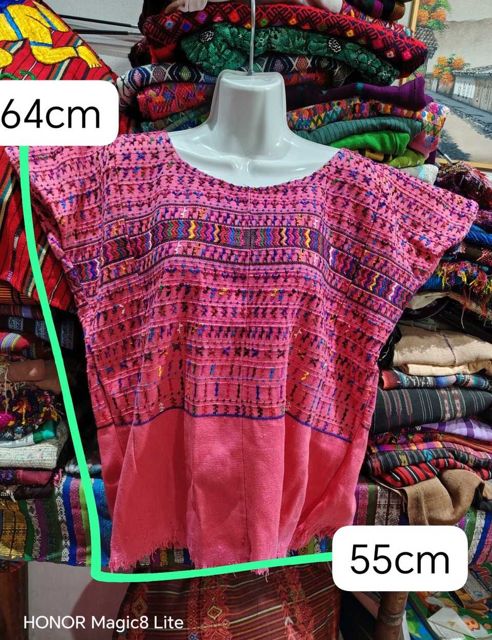 Bright pink San Lucas huipil #5-401