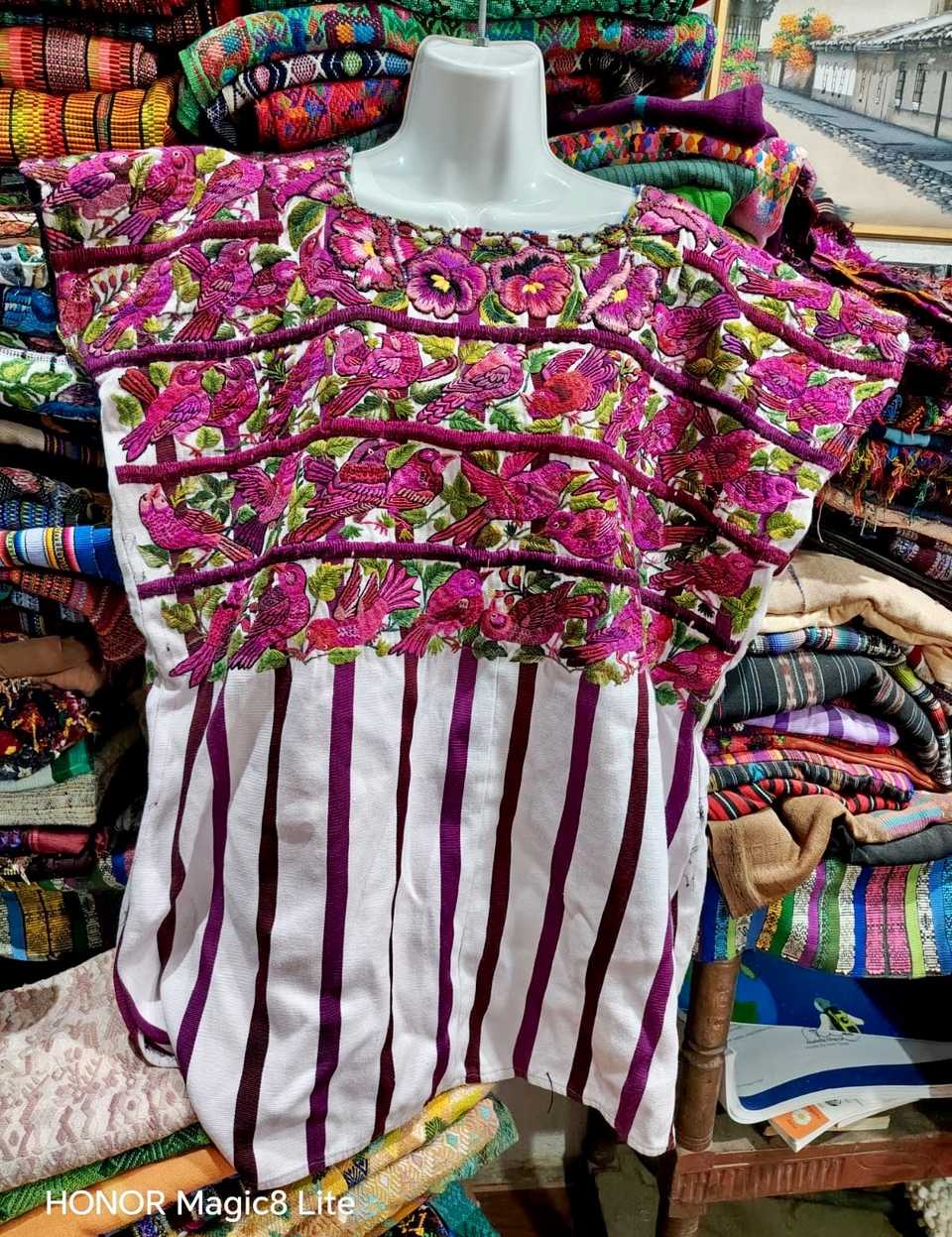 Hot pink Santiago huipil #5-347