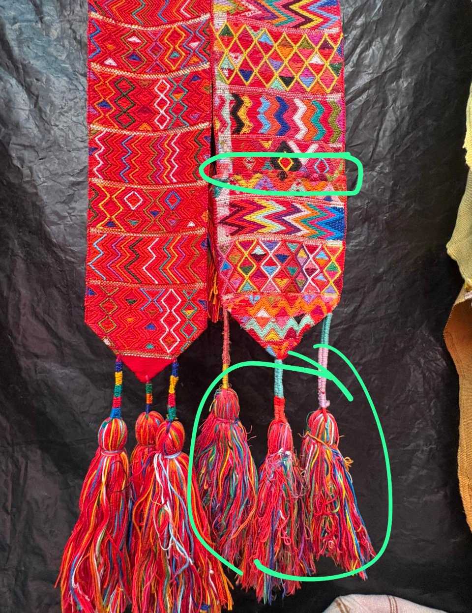 (Reserved for Andrea) Colourful on red Nebaj tocoyal #6-138