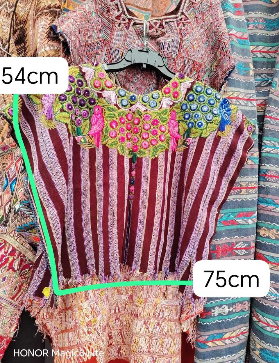 Burgundy and pink Patzun huipil #4-335