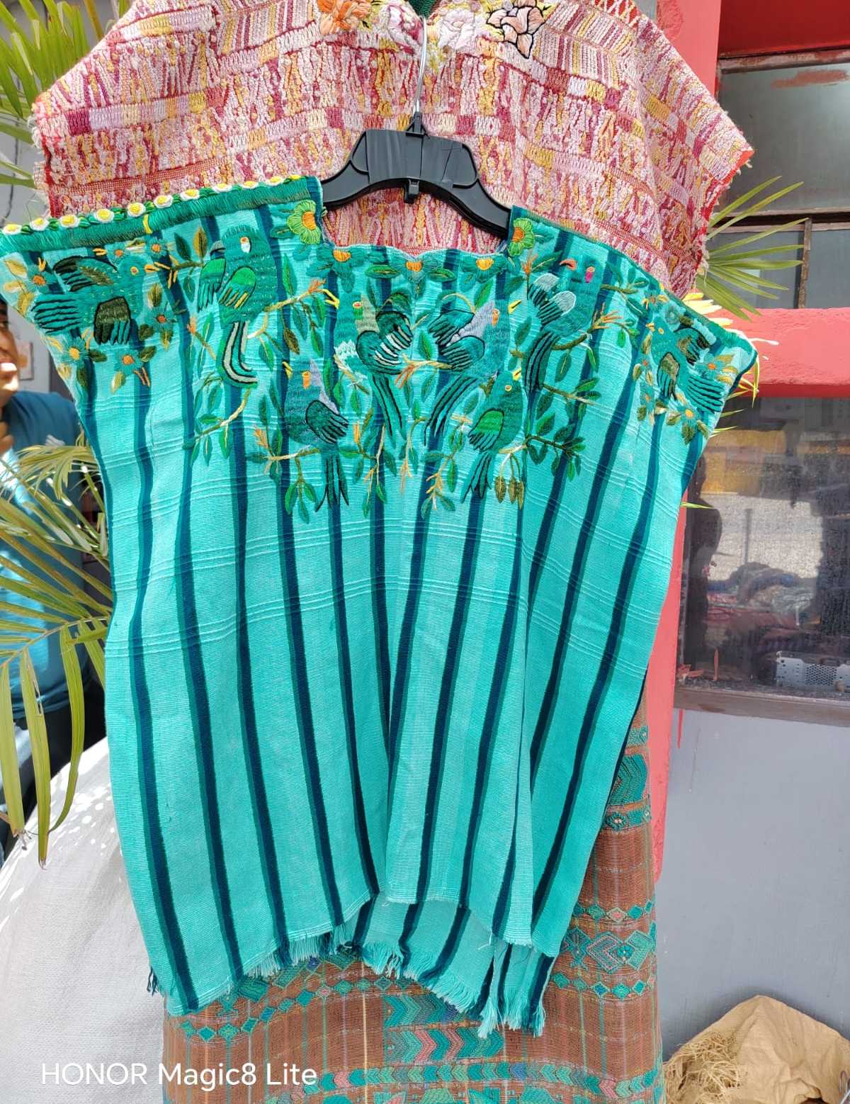 Turquoise green Santiago huipil #5-214