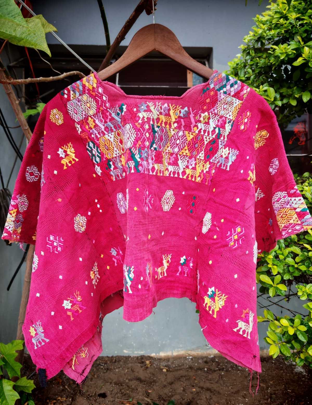 Deep pink Coban huipil #6-181