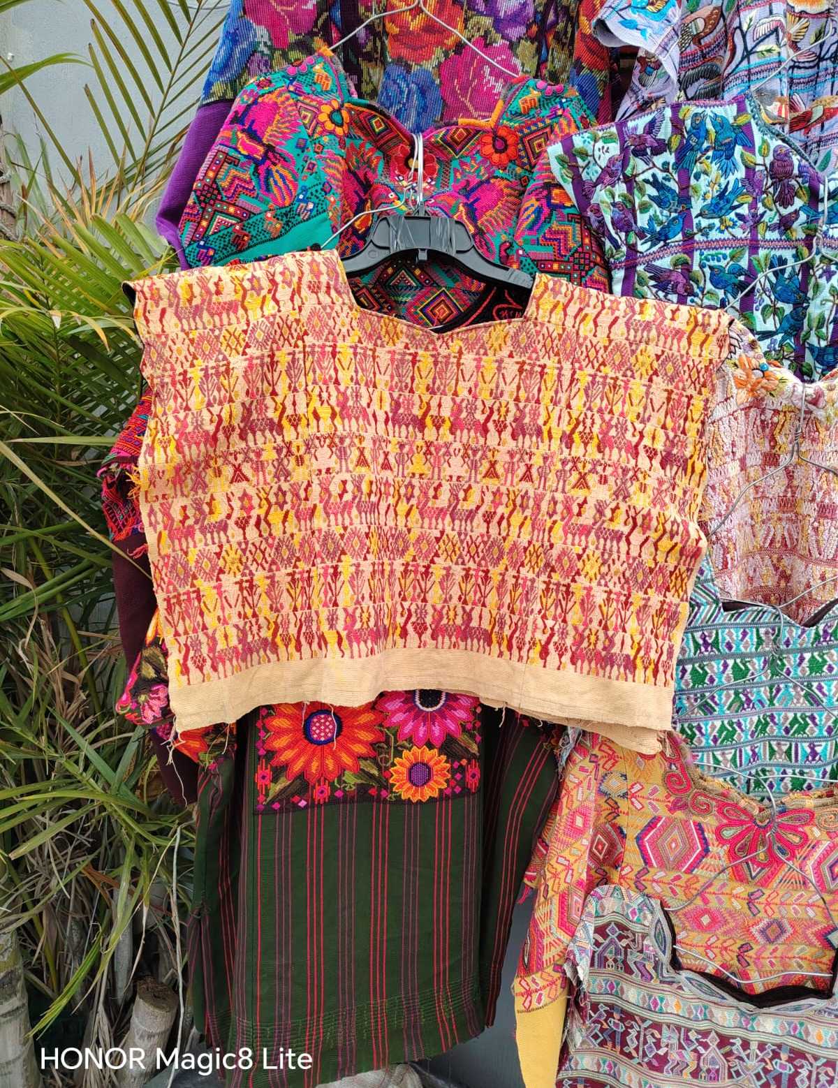 Red and yellow Coban huipil #4-217